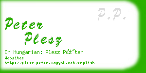 peter plesz business card